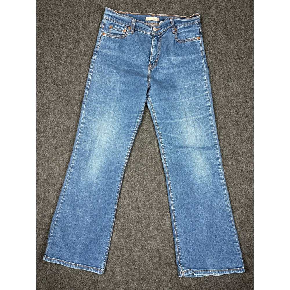 Levis 512 Perfectly Slimming Bootcut Jeans Womens 12S Medium Wash Blue Denim